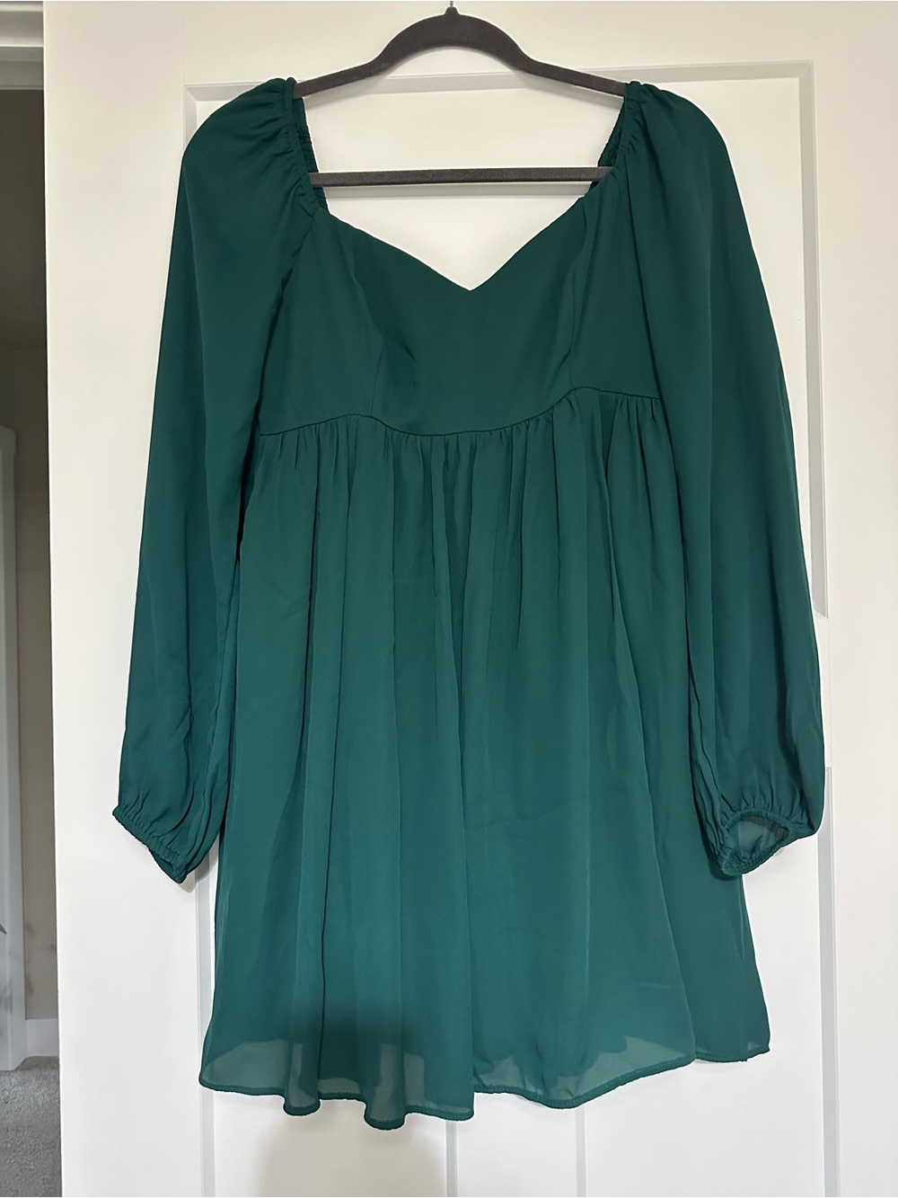 Abercrombie and Fitch Emerald Green Long Sleeve Babydoll Dress